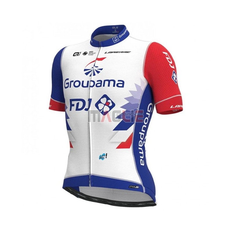 Maglia Groupama-FDJManica Corta 2021 Rosso Blu Bianco - Clicca l'immagine per chiudere